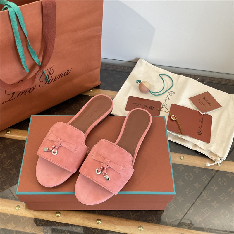 L0r0 P1ana summer charms sandals in halite suede goatskin