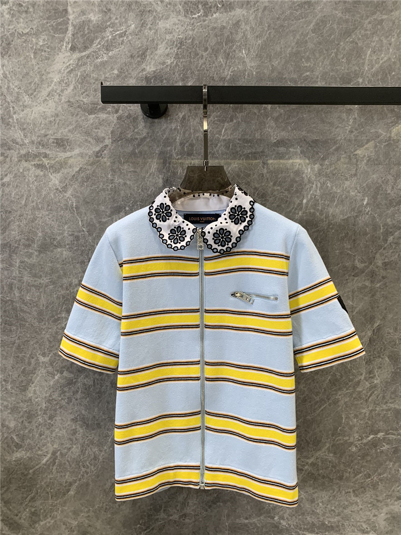 l0vis Vvtt0n lv zipper chest striped sweater replica clothes