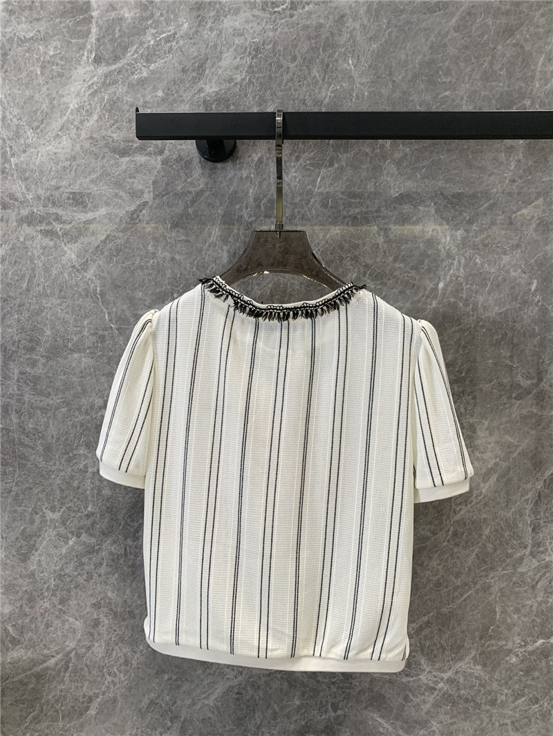 M1um1u vertical striped short-sleeved top replica designer clothes