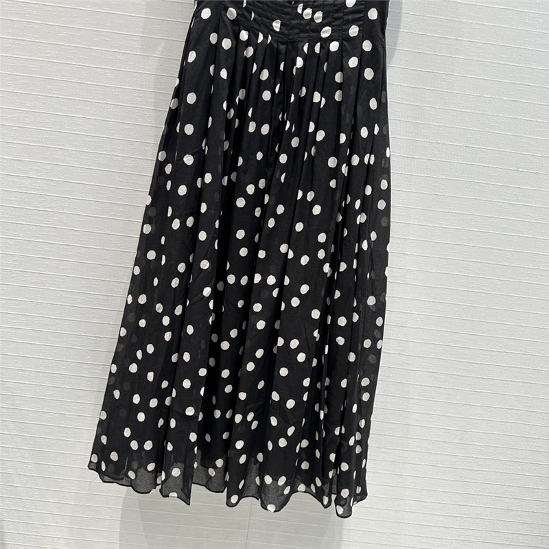 Vanitoo polka dot print silk-cotton dress replica clothes