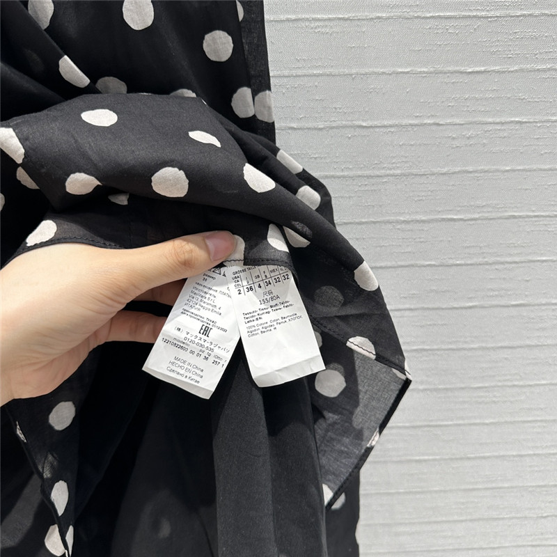 Vanitoo polka dot print silk-cotton dress replica clothes