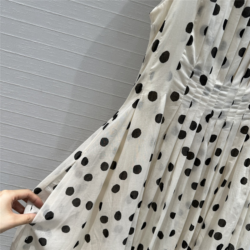 Vanitoo polka dot print silk-cotton dress replica clothes