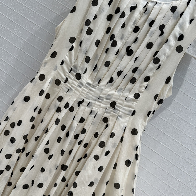 Vanitoo polka dot print silk-cotton dress replica clothes