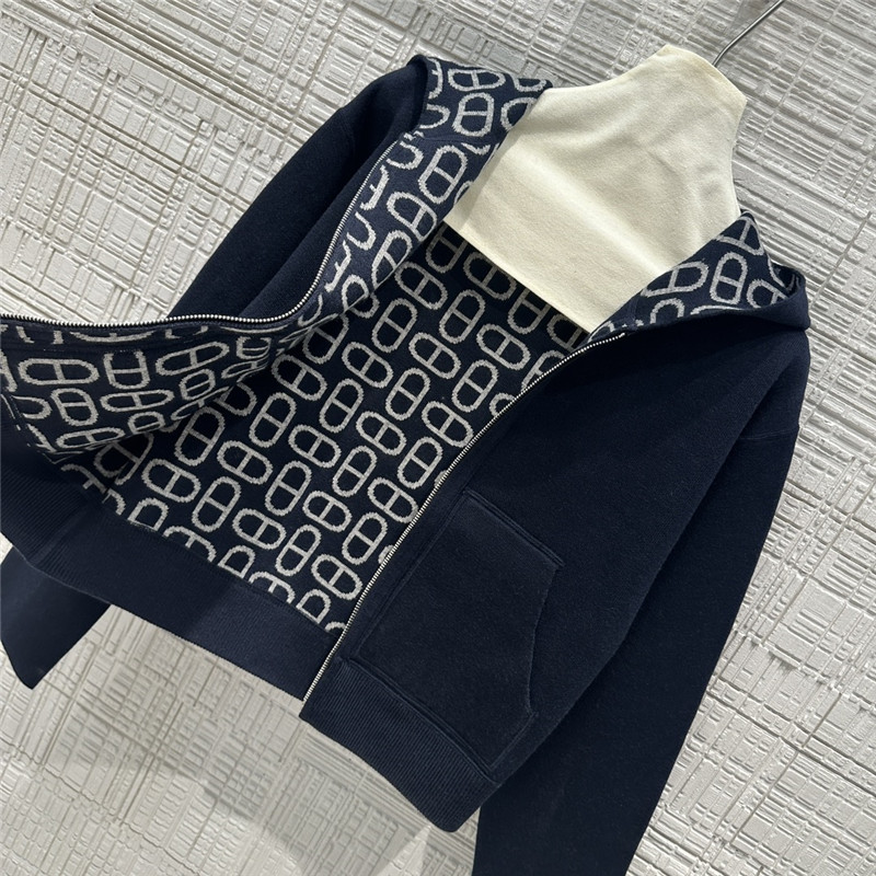 H**me5 pig nose monogram zipper cashmere coat replica clothes