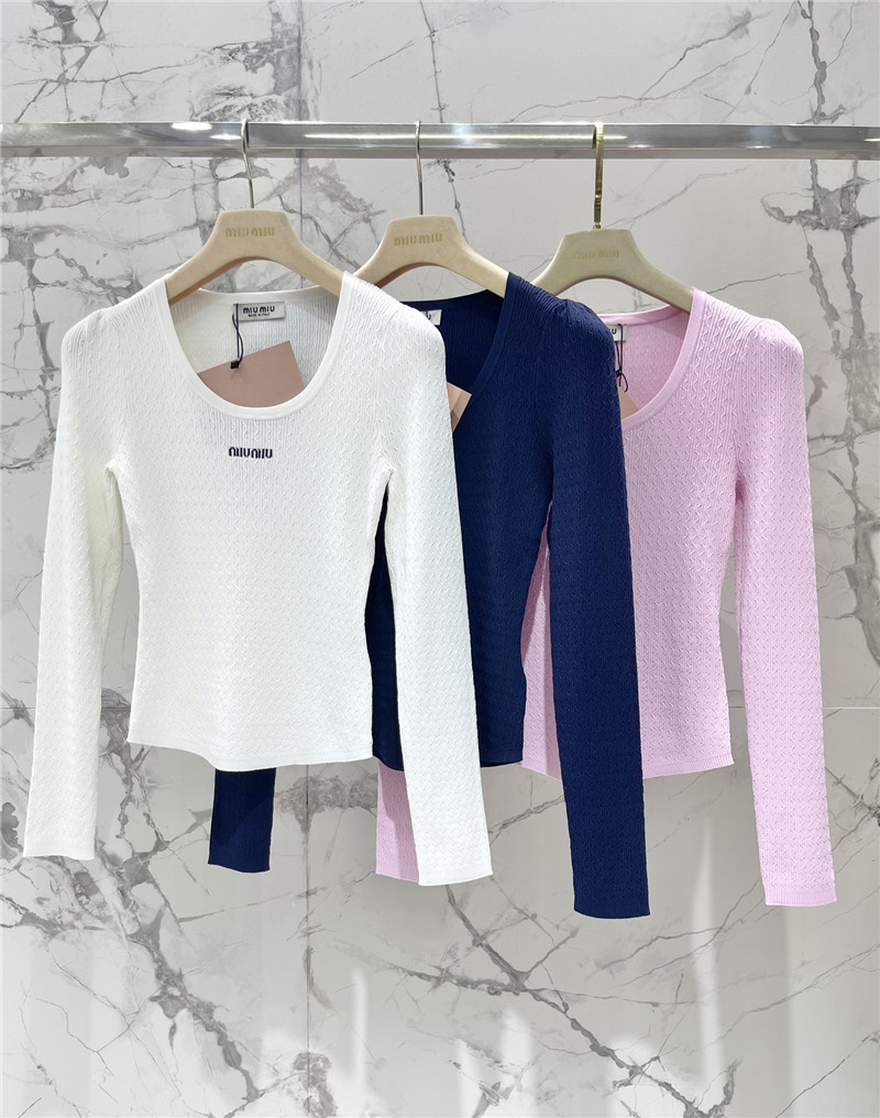 M1um1u slim knitted long-sleeved replica clothes