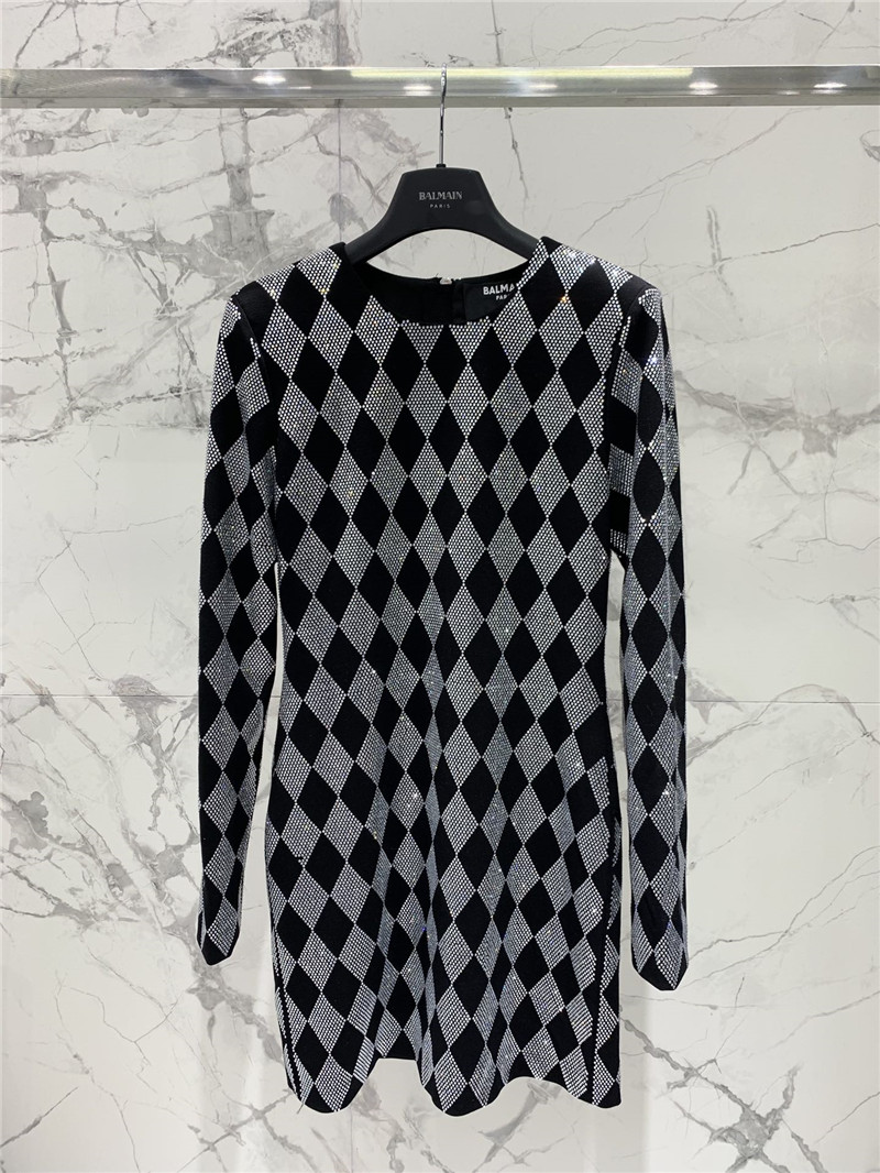Balmain rhinestone dress cheap replica designer clothes