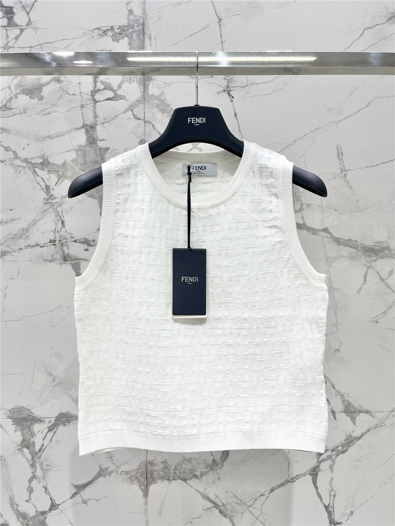 F**di double f letter knitted vest replica d&g clothing