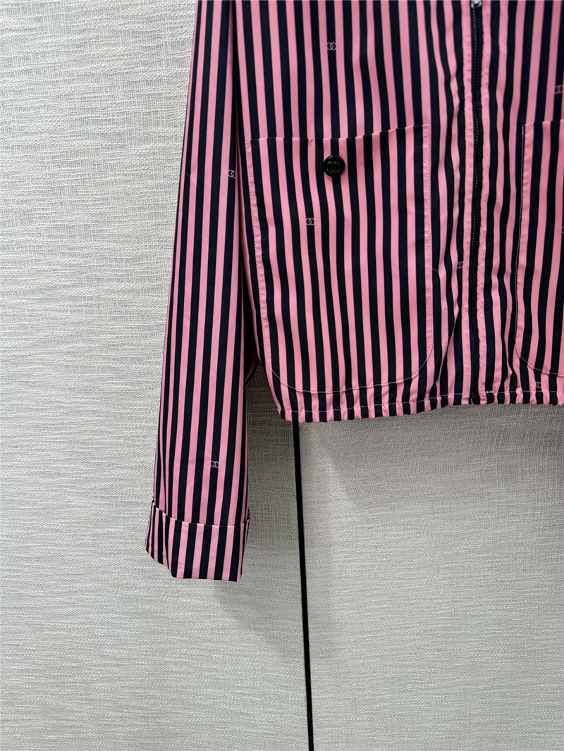 Ch**el vertical striped lapel hooded jacket replica d&g clothing