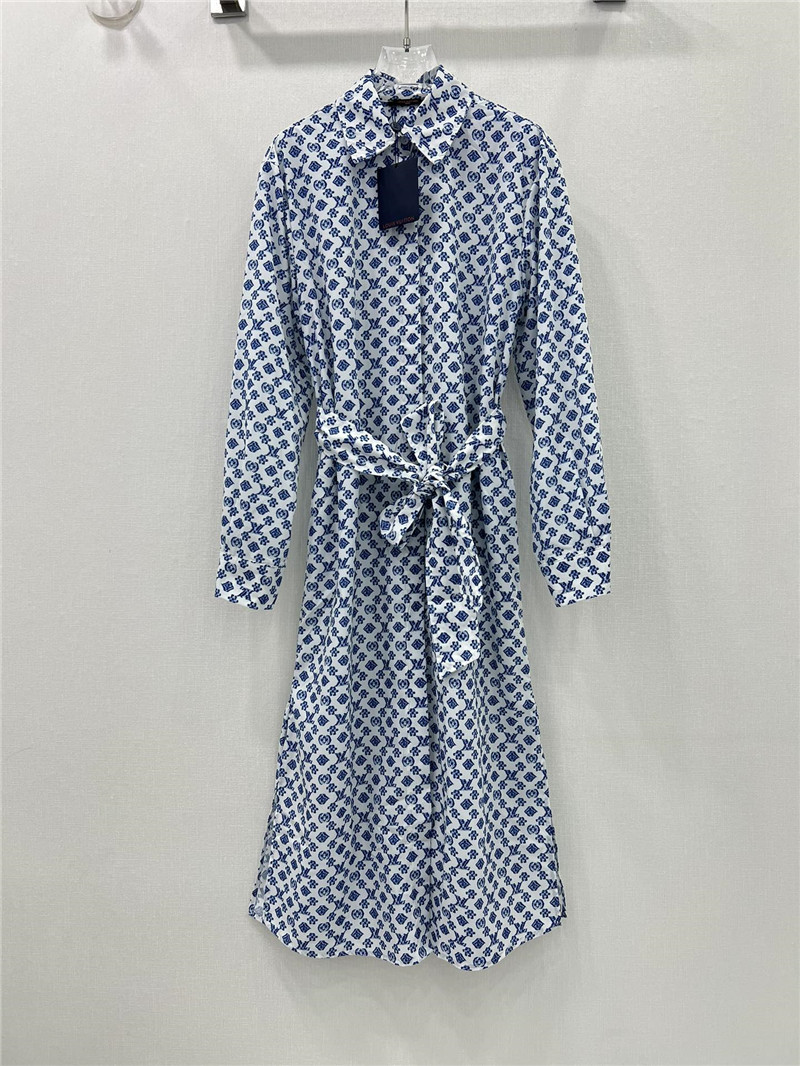 l0vis Vvtt0n lv new blue flower long dress replica clothes