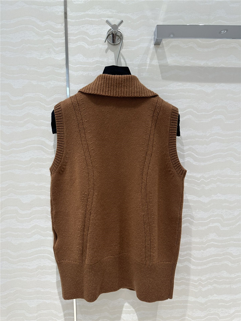 Ch**el lapel zipper vest replica designer clothes