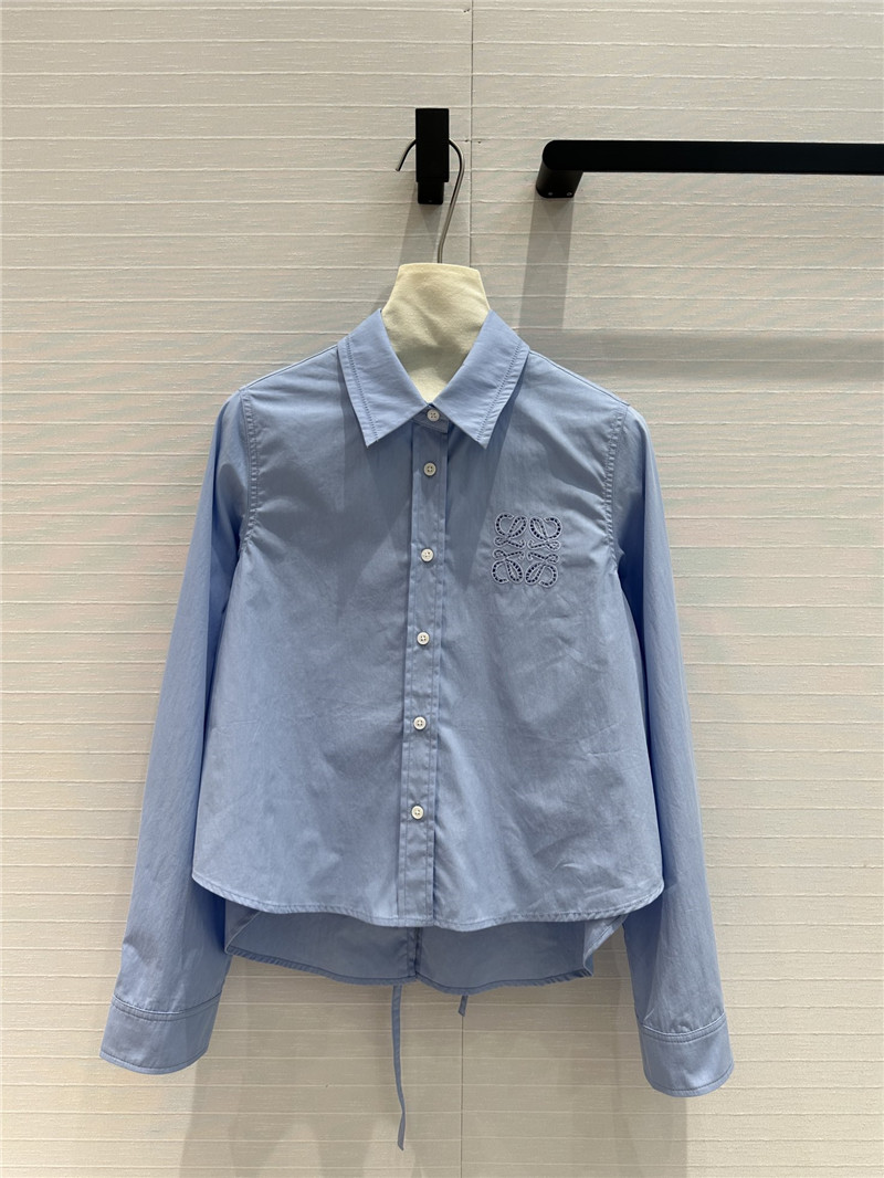 L0ew* lightweight textured cotton poplin shirt replica clothing