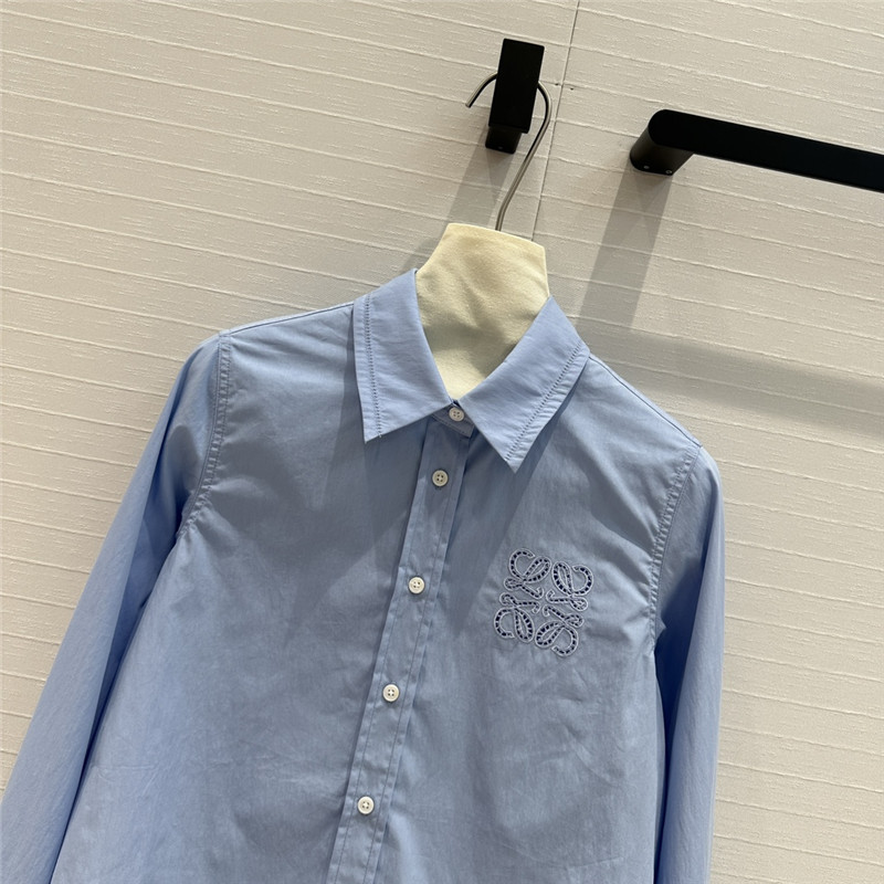 L0ew* lightweight textured cotton poplin shirt replica clothing