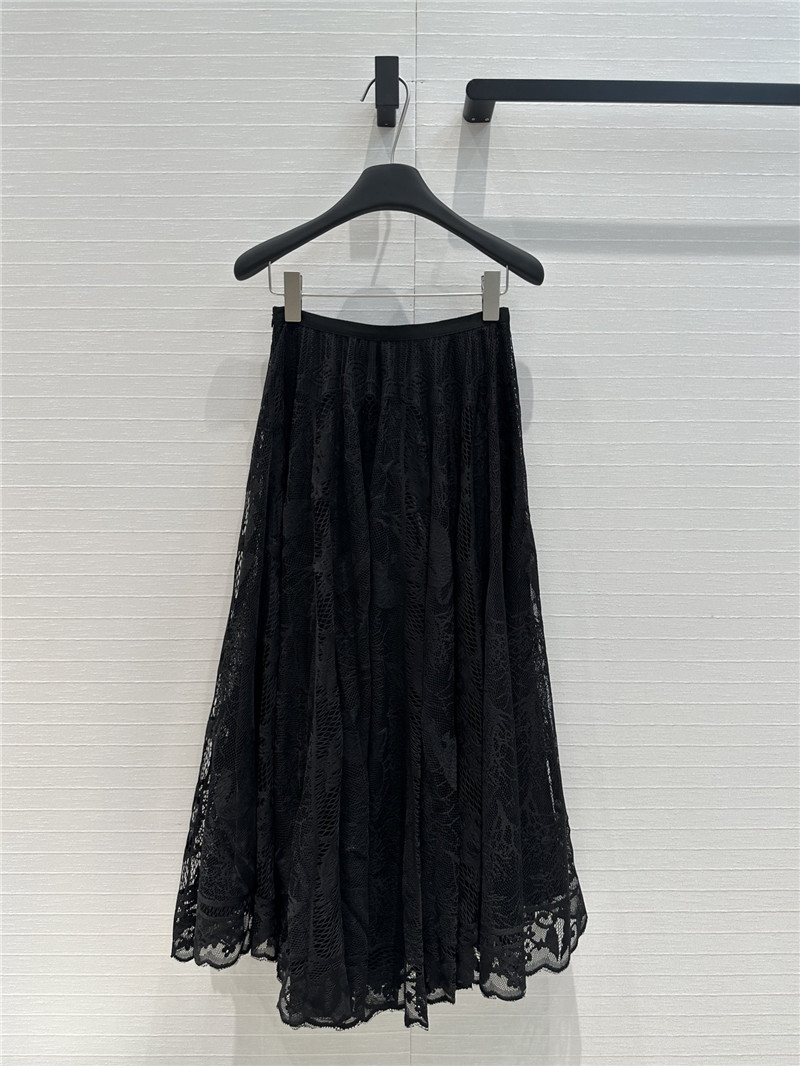 D10r hollow embroidered lace long skirt replica d&g clothing
