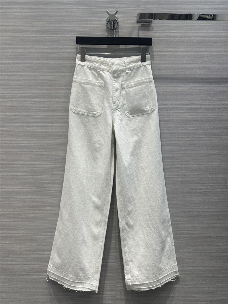 D10r double pocket straight white jeans replicas clothes