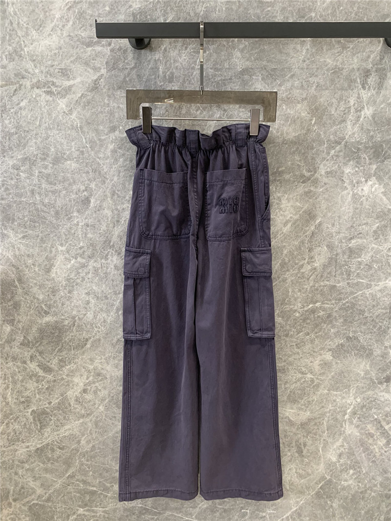 M1um1u flower bud waist straight overalls replica clothes