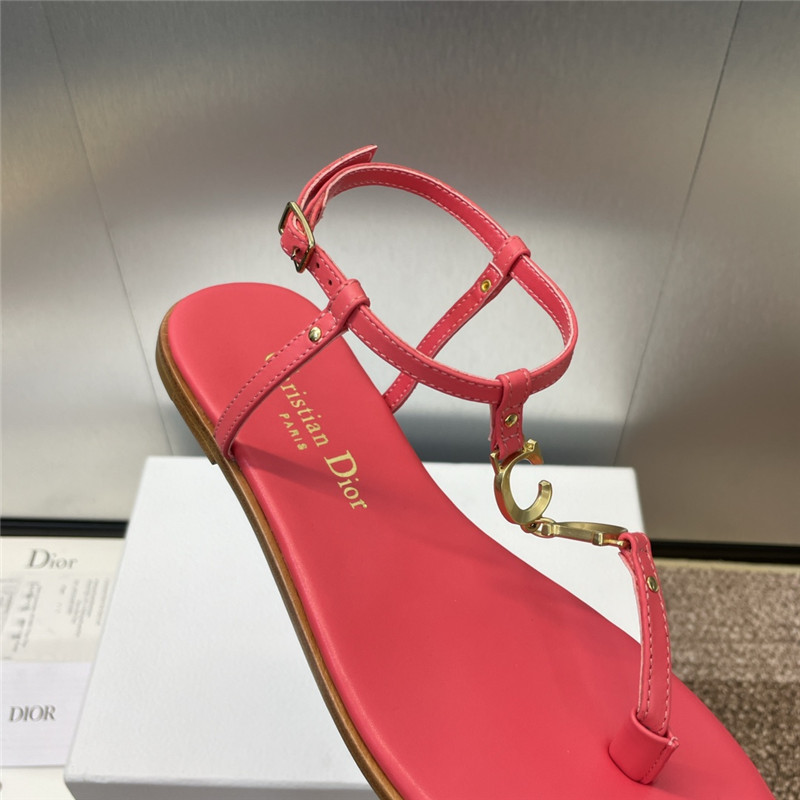 c’est D10r coral calfskin thong sandals
