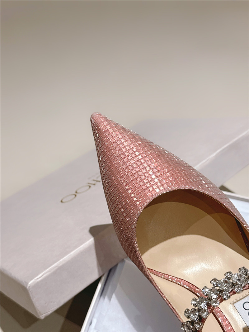 J1m*y Ch00 bing 100 red glitter mules with crystal
