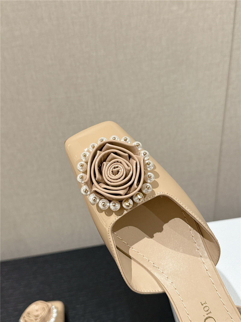 D10r nude patent pearl rose ankle sandals