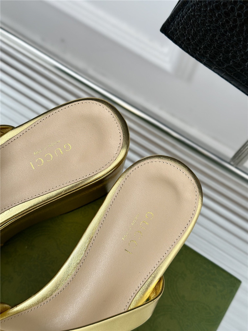 Gvc*1 signoria gold chain strappy platform slides