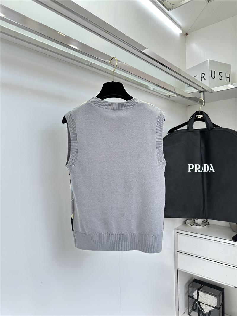 Pra*a preppy knitted vest replica clothing