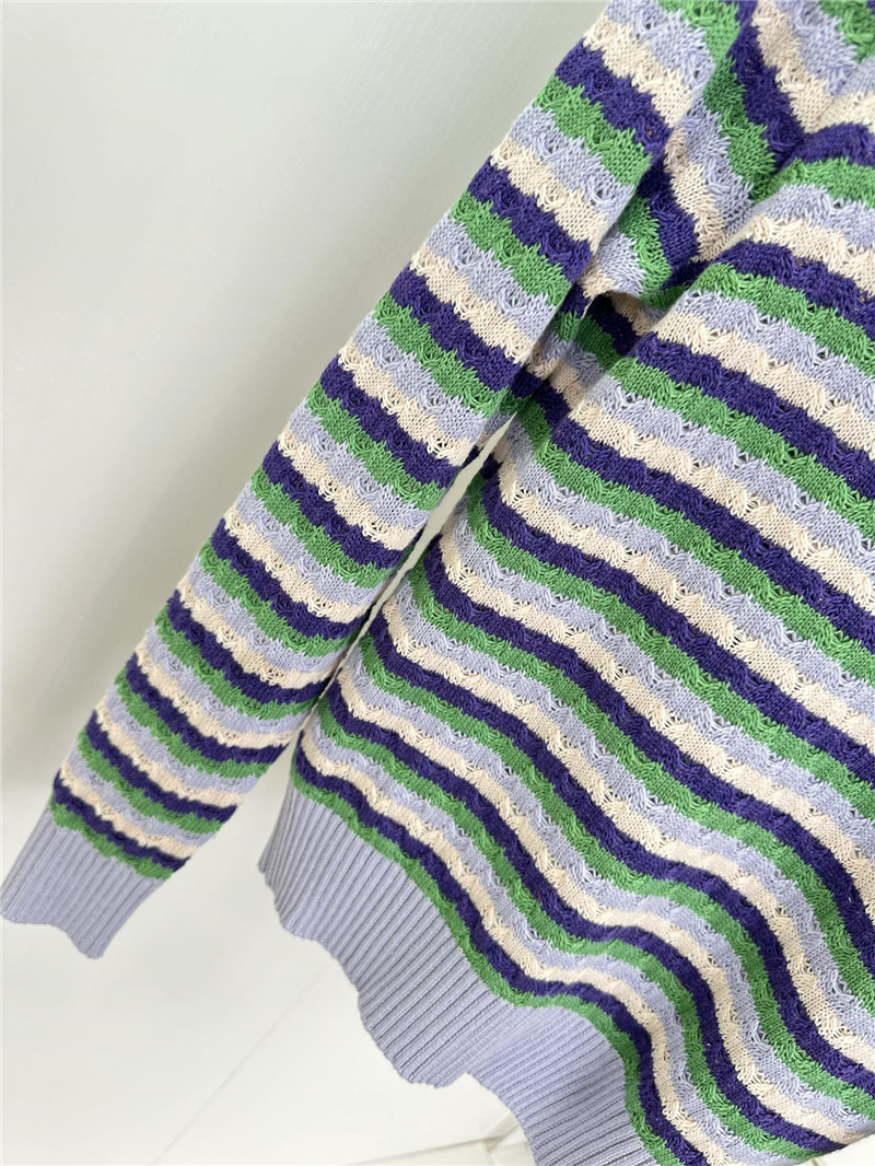 Ch**el contrast striped pullover top replica d&g clothing