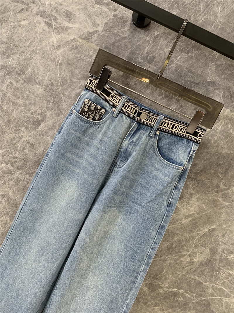 D10r patchwork monogram denim trousers replica designer clothes
