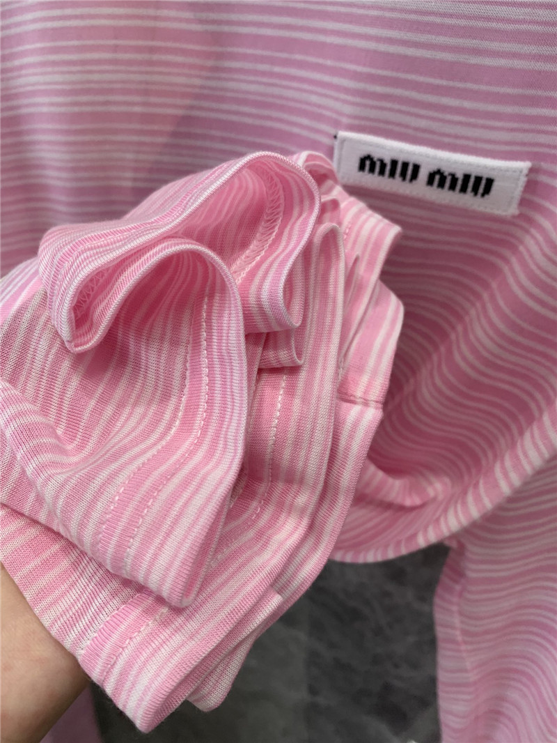 M1um1u micro logo striped round neck long sleeve replicas clothes