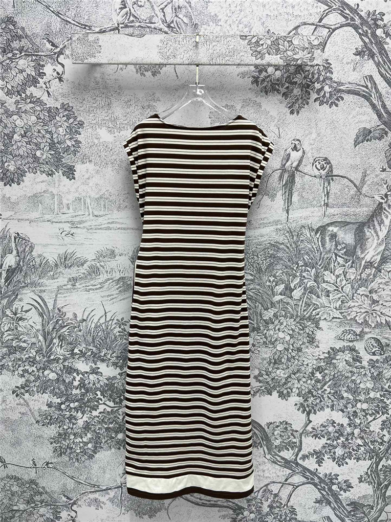 L0ew* striped wrap dress replica designer clothes