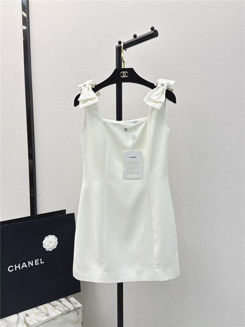 Ch**el new bow little black dress replica designer clothes