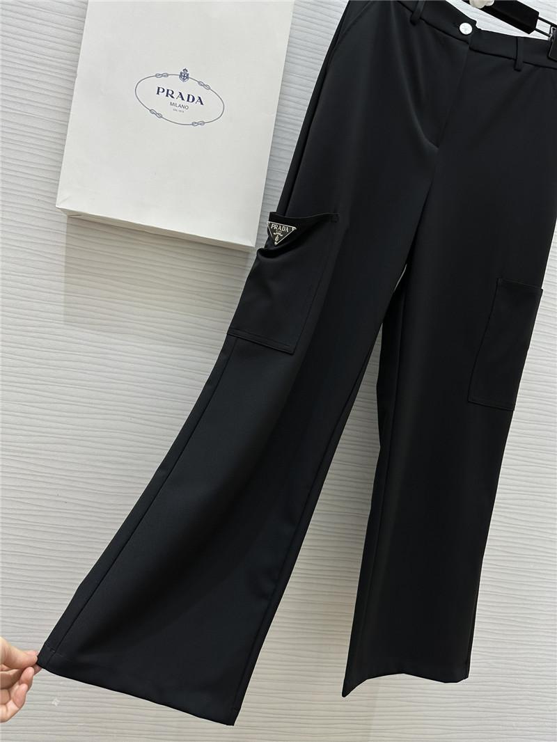 Pra*a triangle logo decorative straight pants replica d&g clothing