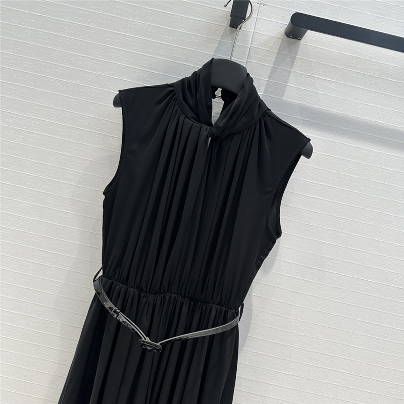 D10r twist pleated open collar dress replica clothes