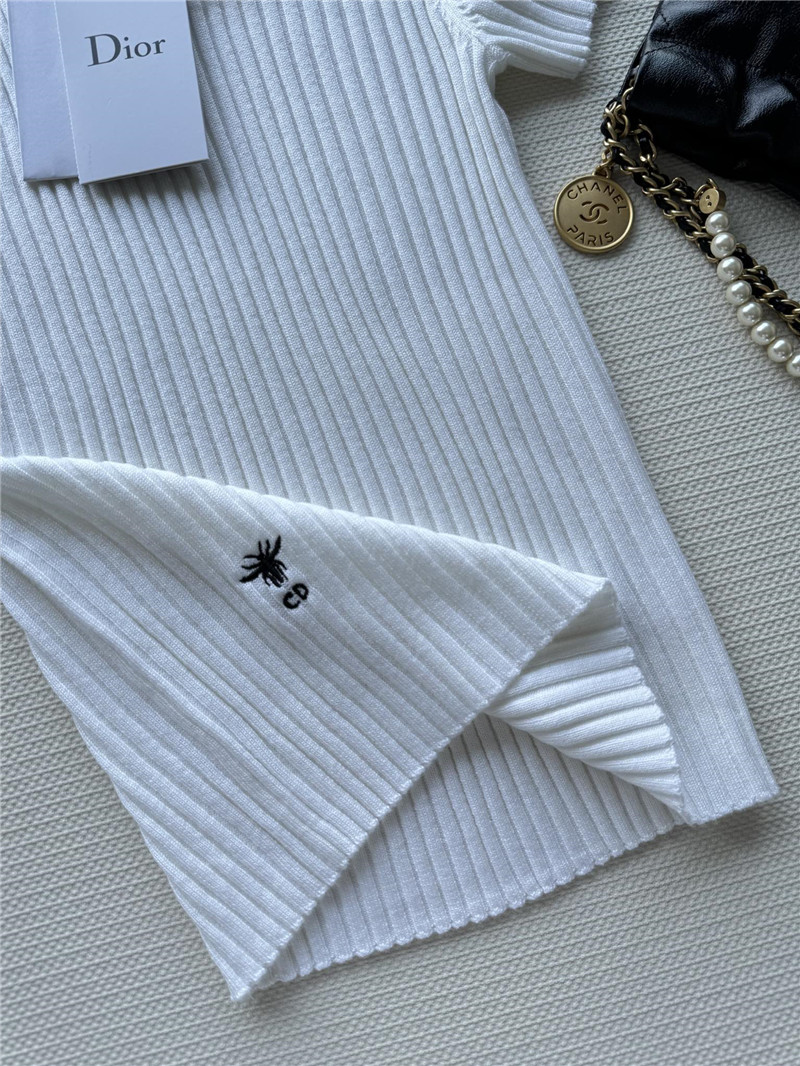 D10r knitted striped short-sleeved top replica clothes