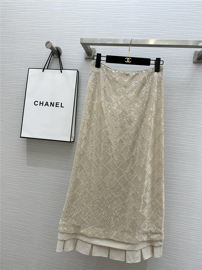 Ch**el sequined hip skirt replica designer clothes