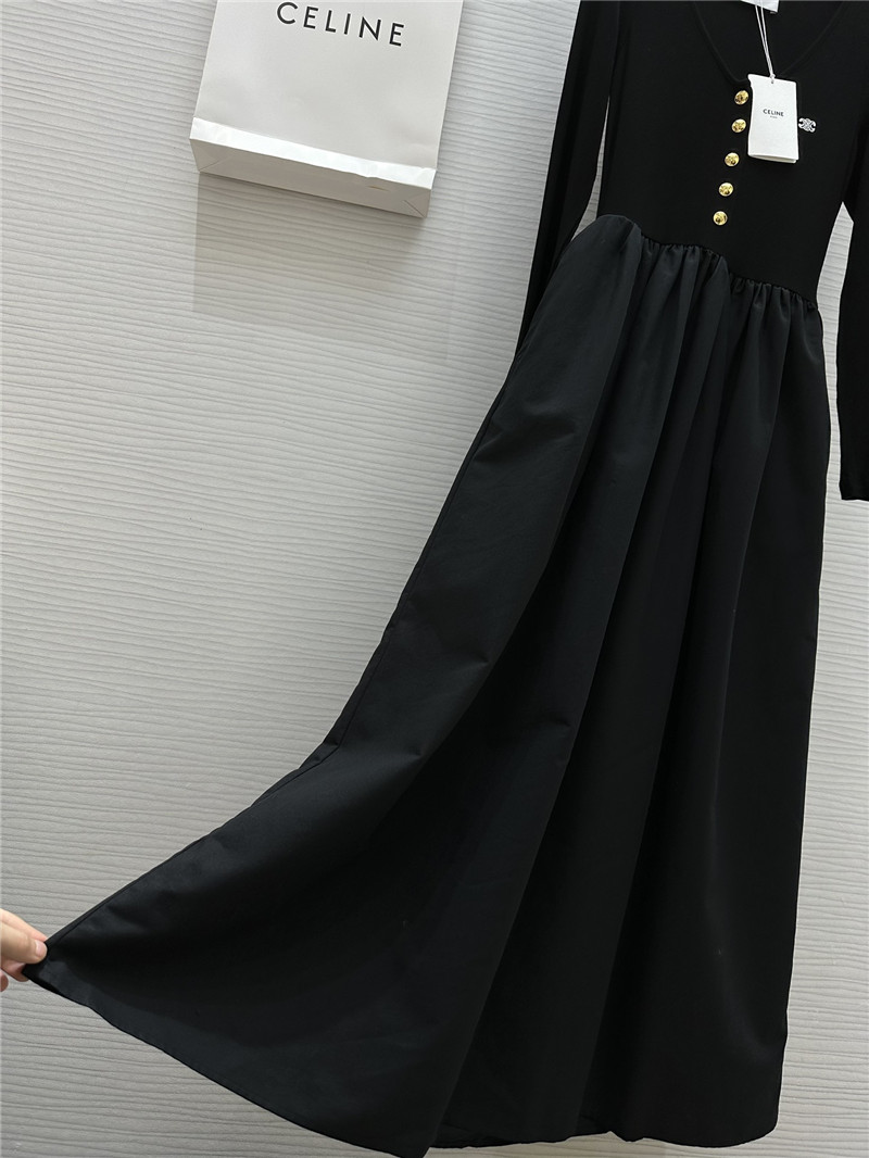 Ce1i*e u neck dress replica designer clothes