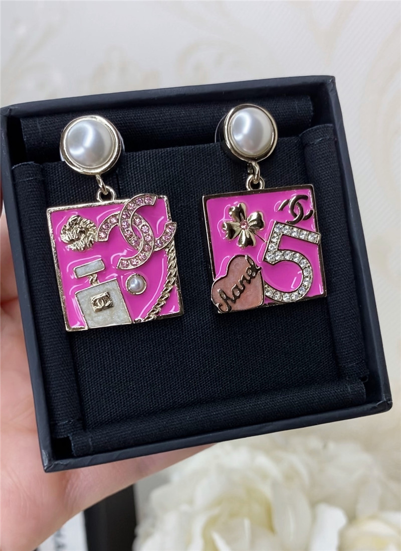 Ch**el pearl drop square earrings