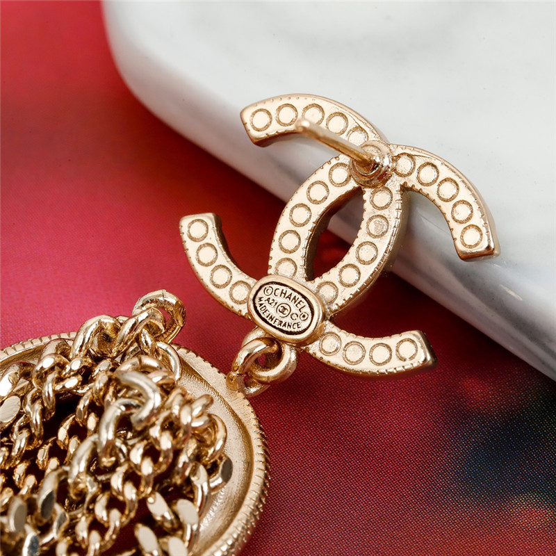 ch**el new tassel double c full D1am0nd earrings