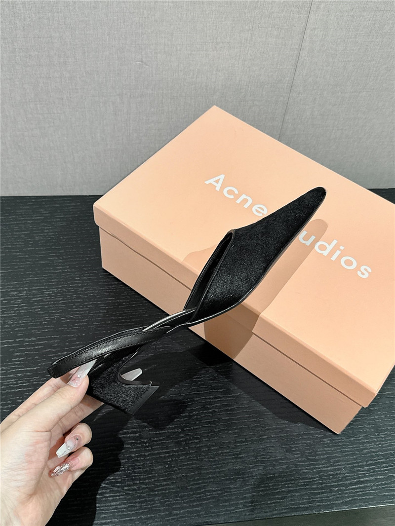 Acne Studios Black Suede Slingback Shoes