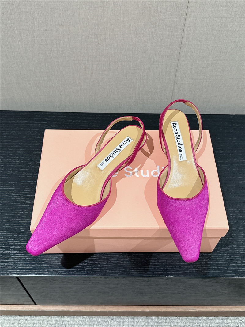 Acne Studios Fuchsia Suede Slingback Shoes