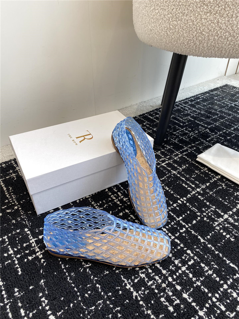 The R0w mara transparent ballet flats in blue