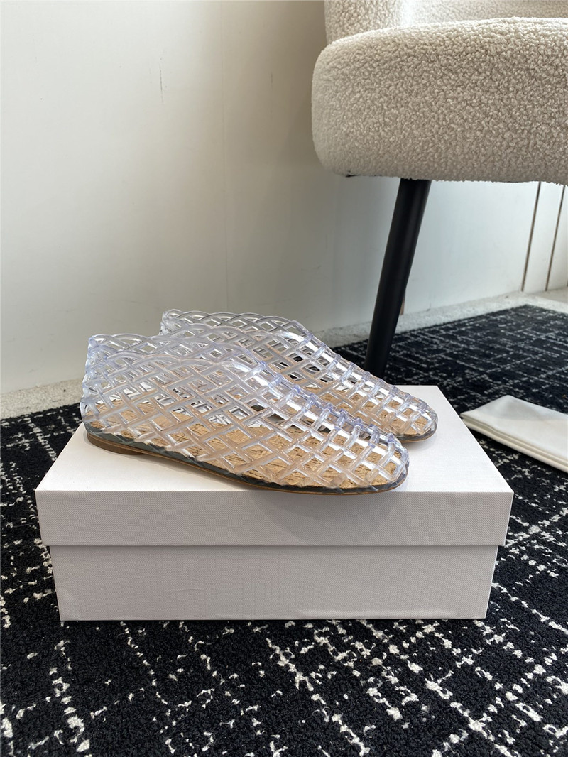 The R0w mara transparent ballet flats in white