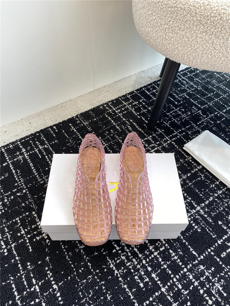 The R0w mara transparent ballet flats in pink