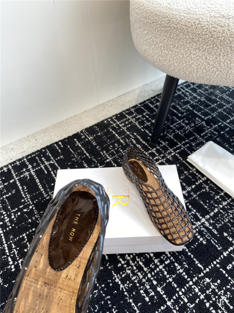 The R0w mara transparent ballet flats in brown