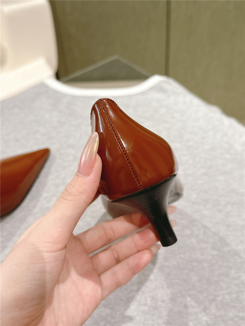 Totême Wedge-Heel Abrasivato Pumps in Brown