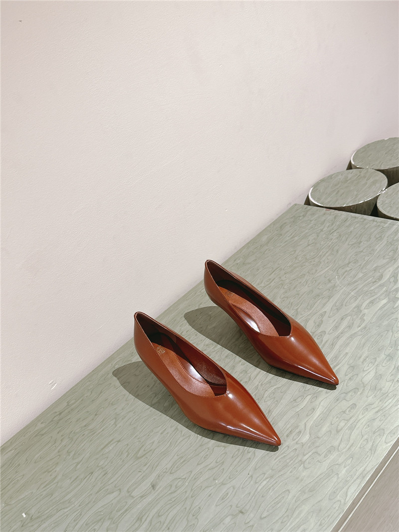 Totême Wedge-Heel Abrasivato Pumps in Brown