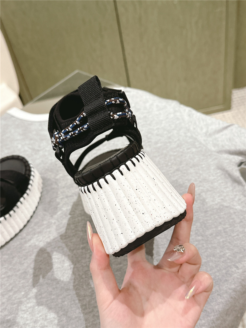 Chloé Nama Wedge Sandal in Black