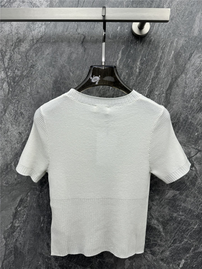 Ce1i*e embroidered knitted short-sleeved top replica d&g clothing