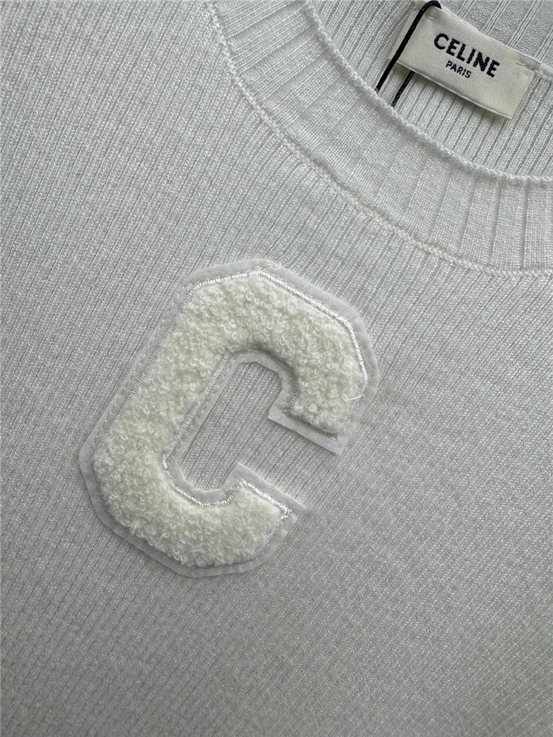 Ce1i*e embroidered knitted short-sleeved top replica d&g clothing