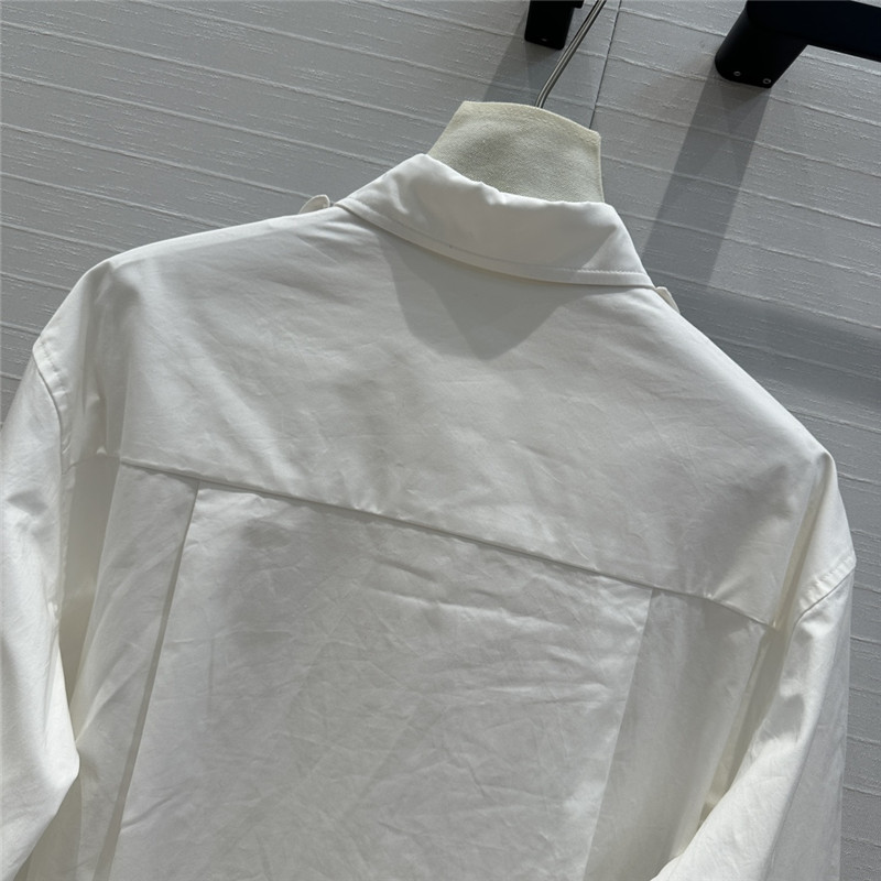 Va1e*ntin0 french elegant hibiscus flower white shirt replica clothes