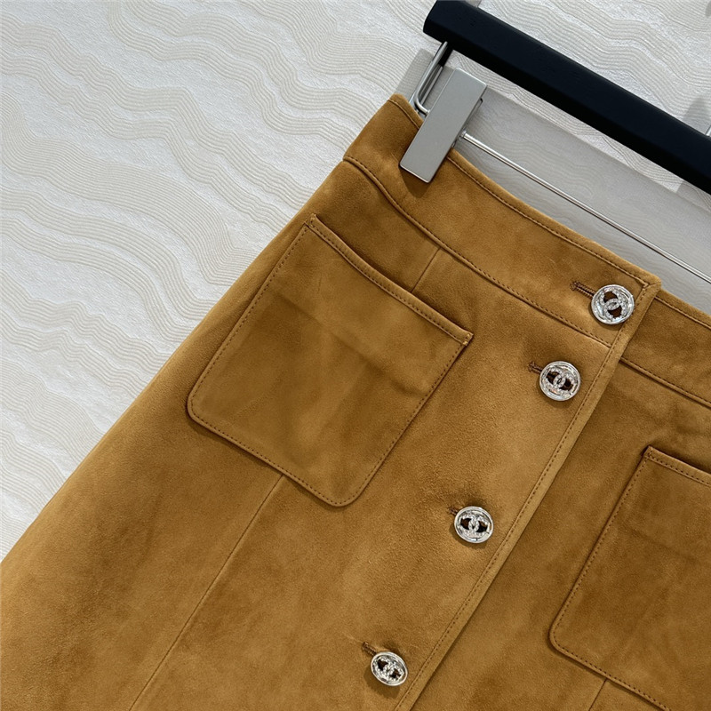 Ch**el leather long skirt replica designer clothes