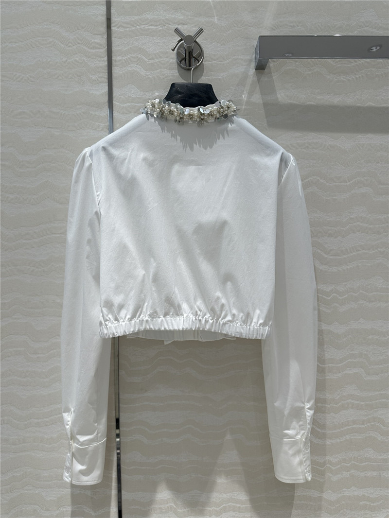 M1um1u heavy industry fixed bead collar shirt replicas clothes